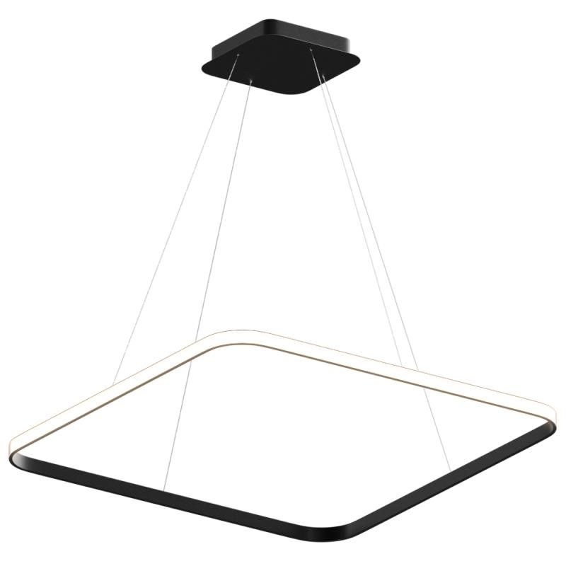 Подвесной светодиодный светильник Square Cascad квадратный 100см 70Вт 6500K свет наружу черный