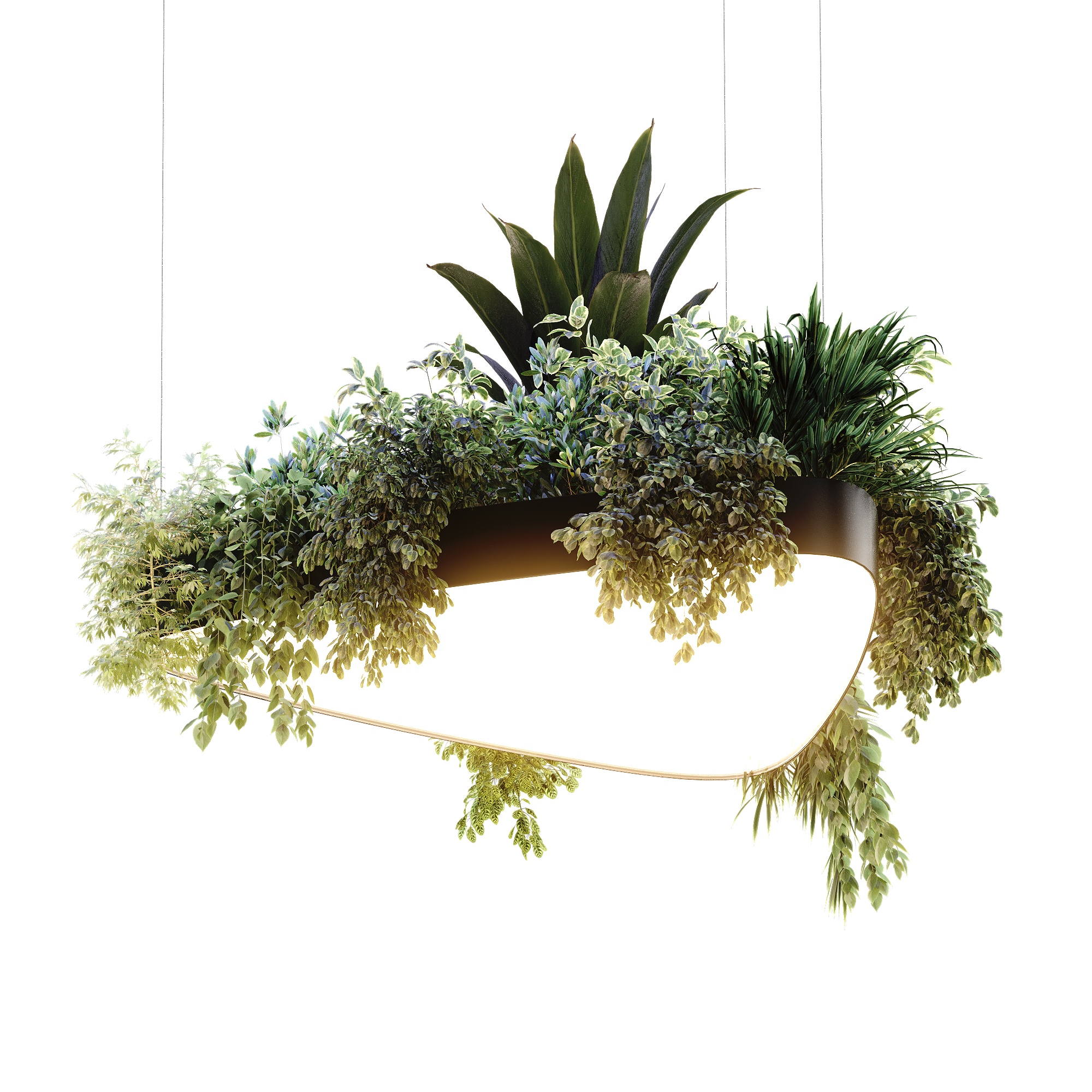 Подвесной светодиодный треугольный светильник с растениями TRIO PLANTS