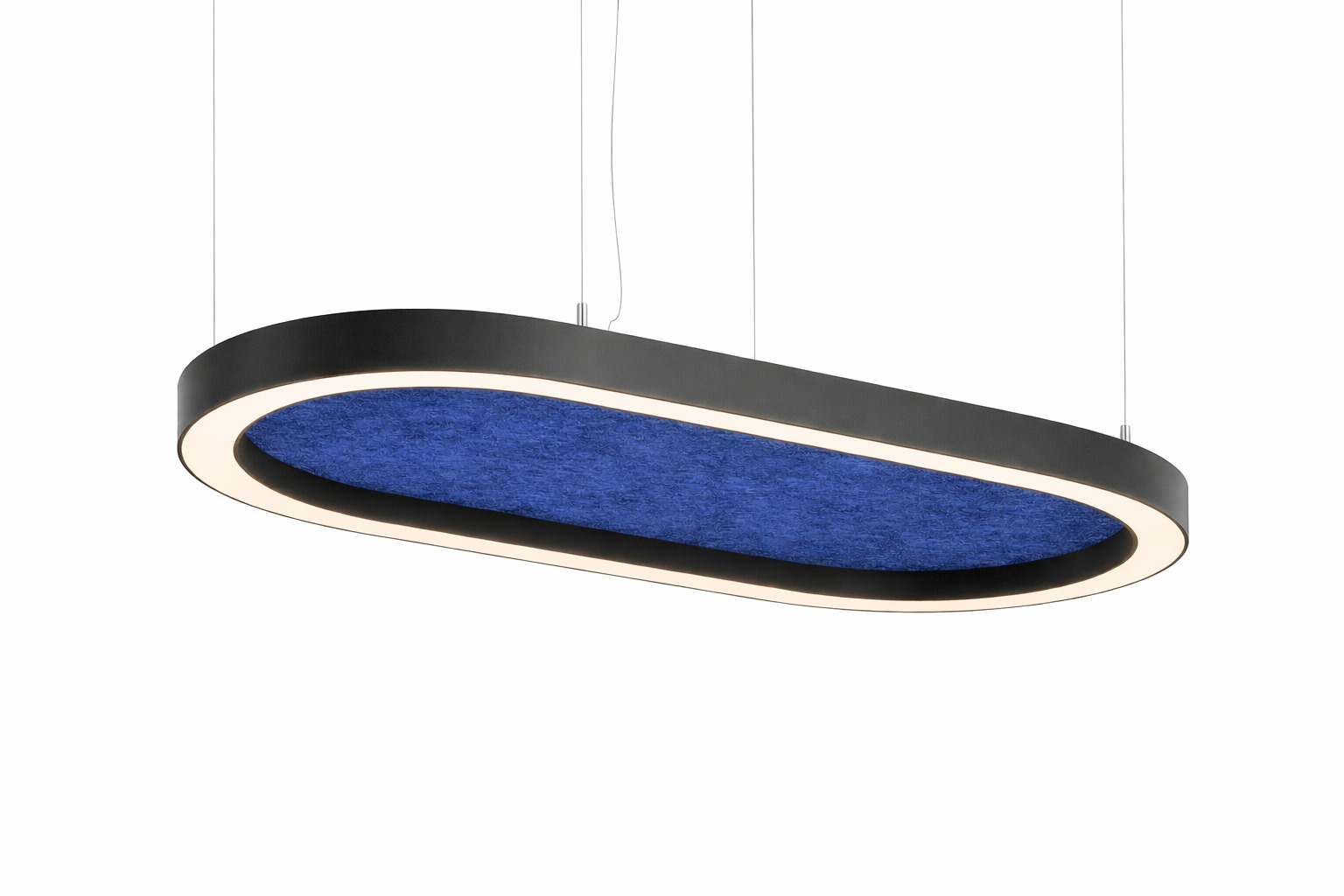 Акустический подвесной овальный светильник 1200х600мм