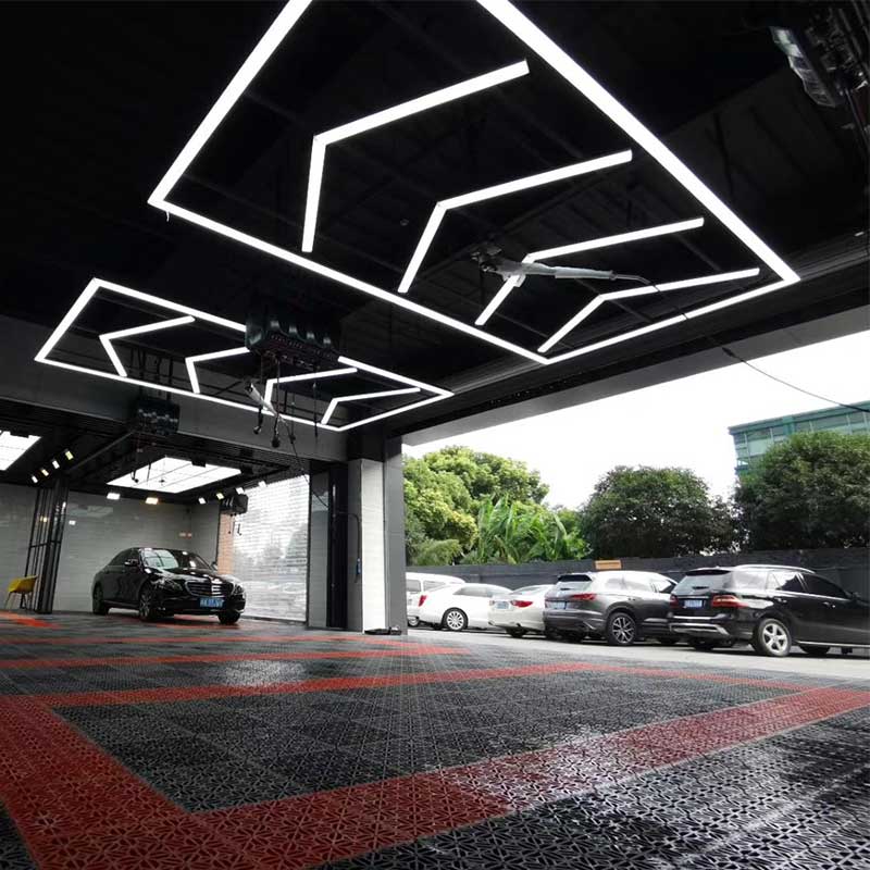 Фигурные модульные светильники для детейлинг студии — соты, зигзаг, кольца