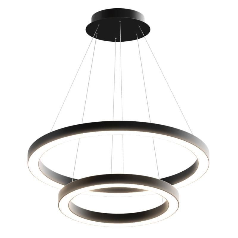 Подвесной светодиодный светильник Corona Cascad кольца 40 60 см 50Вт 6500K черный