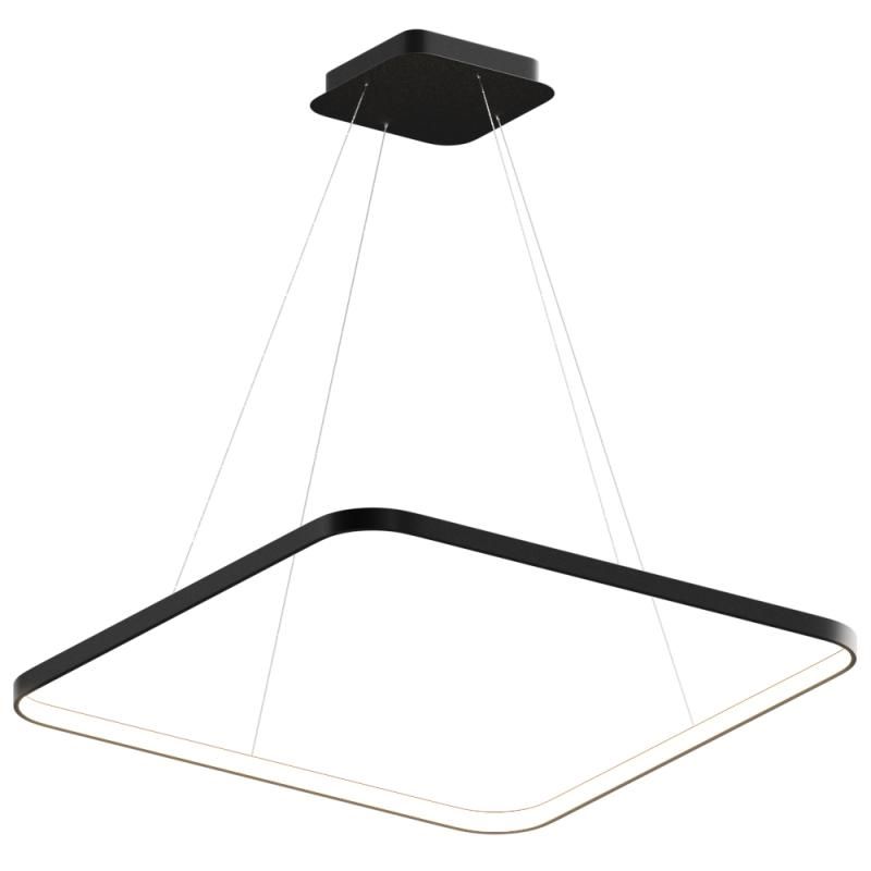 Подвесной светодиодный светильник Square Cascad квадратный 100см 70Вт 6500K свет внутрь черный