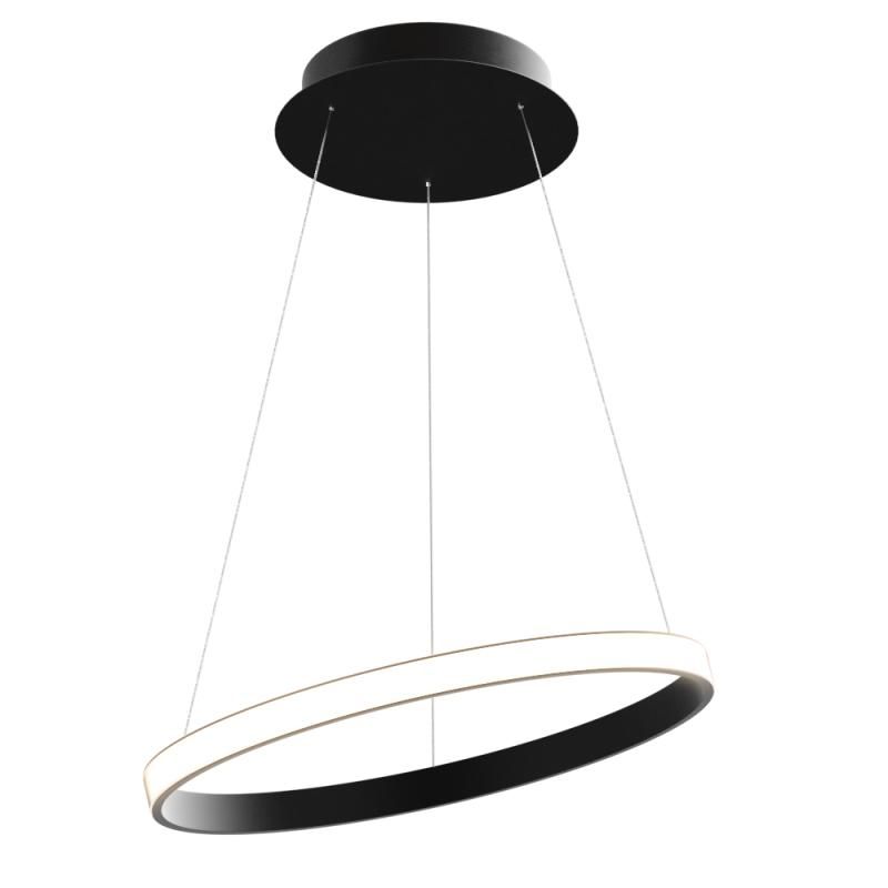 Подвесная светодиодная люстра Ring Cascad кольцо 40см 20Вт 6500K свет наружу черный