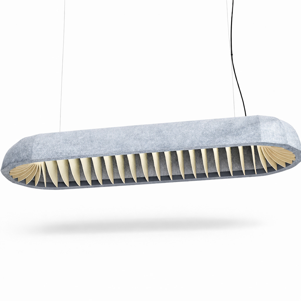 Акустический подвесной овальный светильник Toad 1600мм