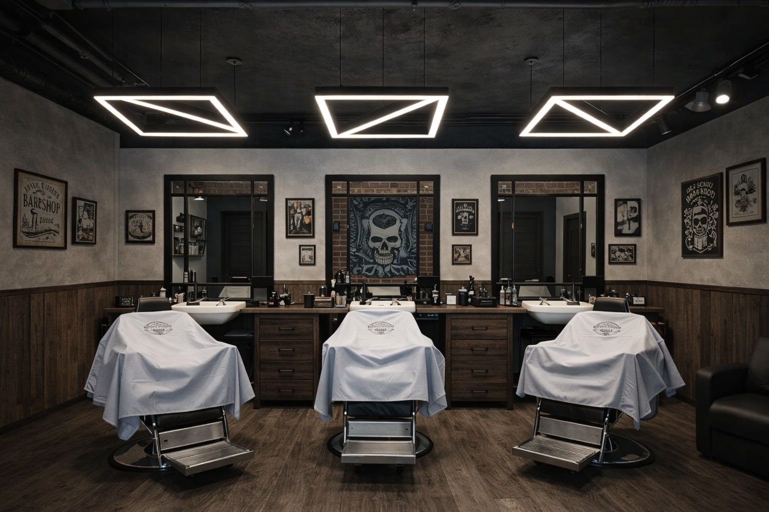 Подвесной квадратный профильный светильник 180Вт 1000х1000х50мм