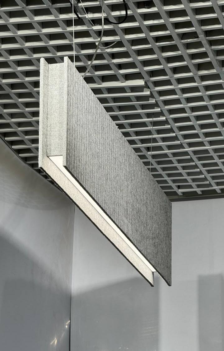 Акустический подвесной линейный светильник 40Вт 1288х280мм