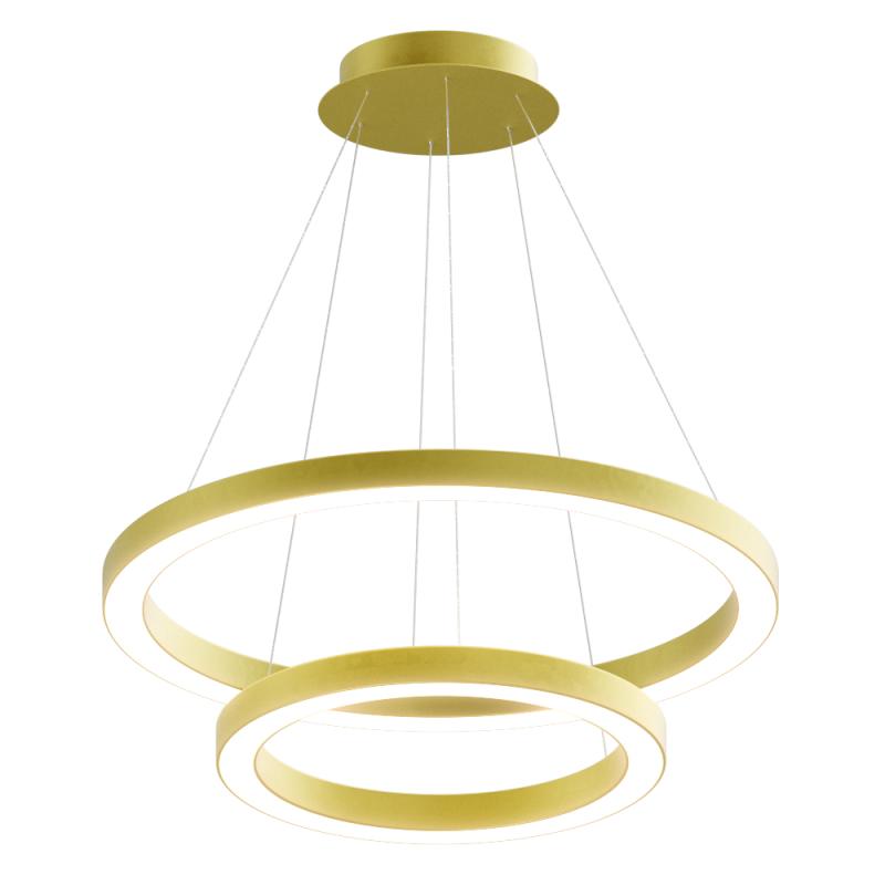 Подвесной светодиодный светильник Corona Cascad кольца 40 60 см 50Вт 6500K золотой