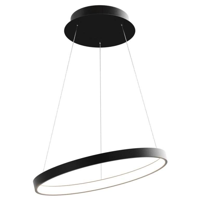 Подвесная светодиодная люстра Ring Cascad кольцо 40см 20Вт 6500K свет внутрь черный