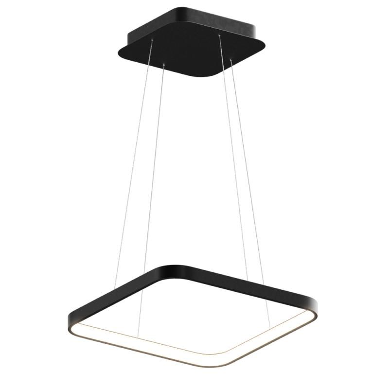 Подвесной светодиодный светильник Square Cascad квадратный 40см 25Вт 6500K свет внутрь черный