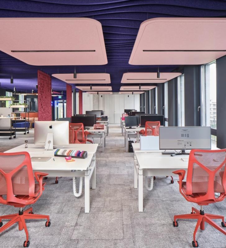 Акустический подвесной светильник 1200x1200мм