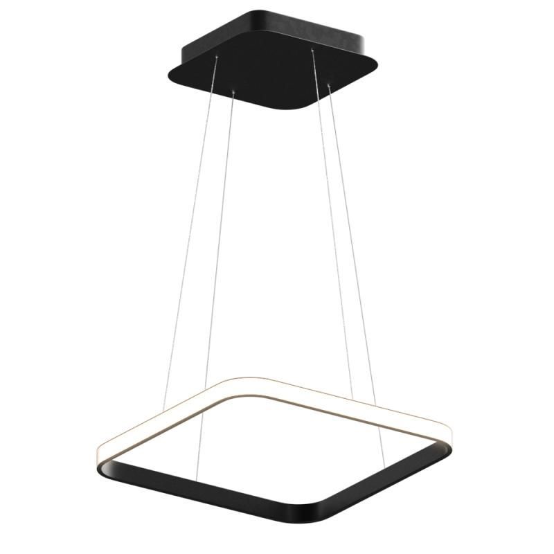 Подвесной светодиодный светильник Square Cascad квадратный 40см 25Вт 6500K свет наружу черный