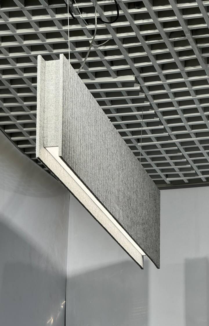 Акустический подвесной линейный светильник 32Вт 1000х280мм