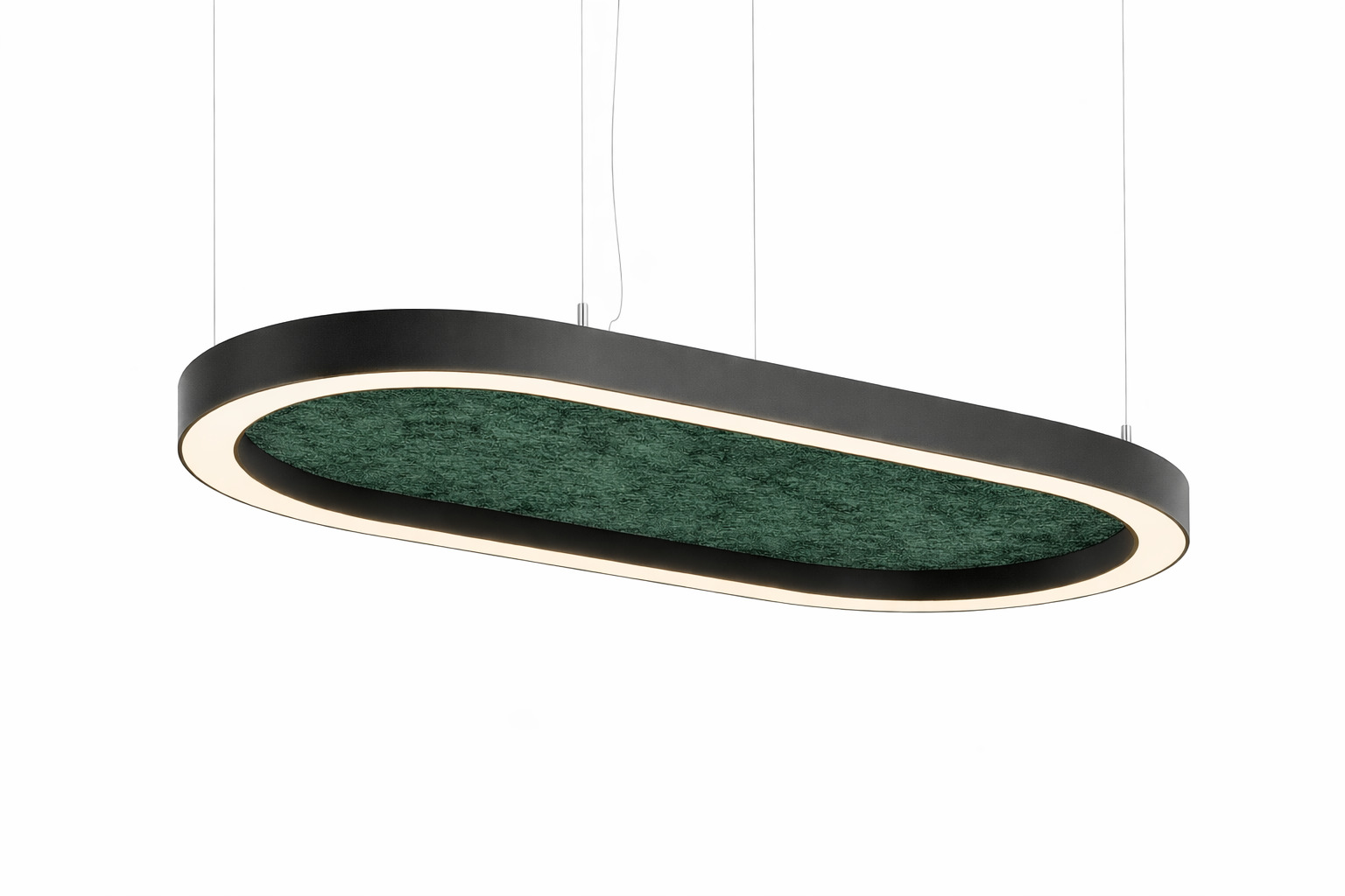 Акустический подвесной овальный светильник 1200х600мм