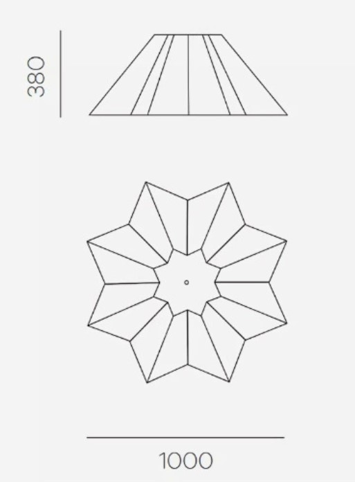 Акустический подвесной светильник D1000хH380мм