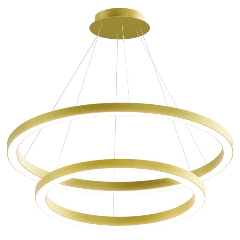 Подвесной светодиодный светильник Corona Cascad кольца 80 100 см 90Вт 6500K золотой
