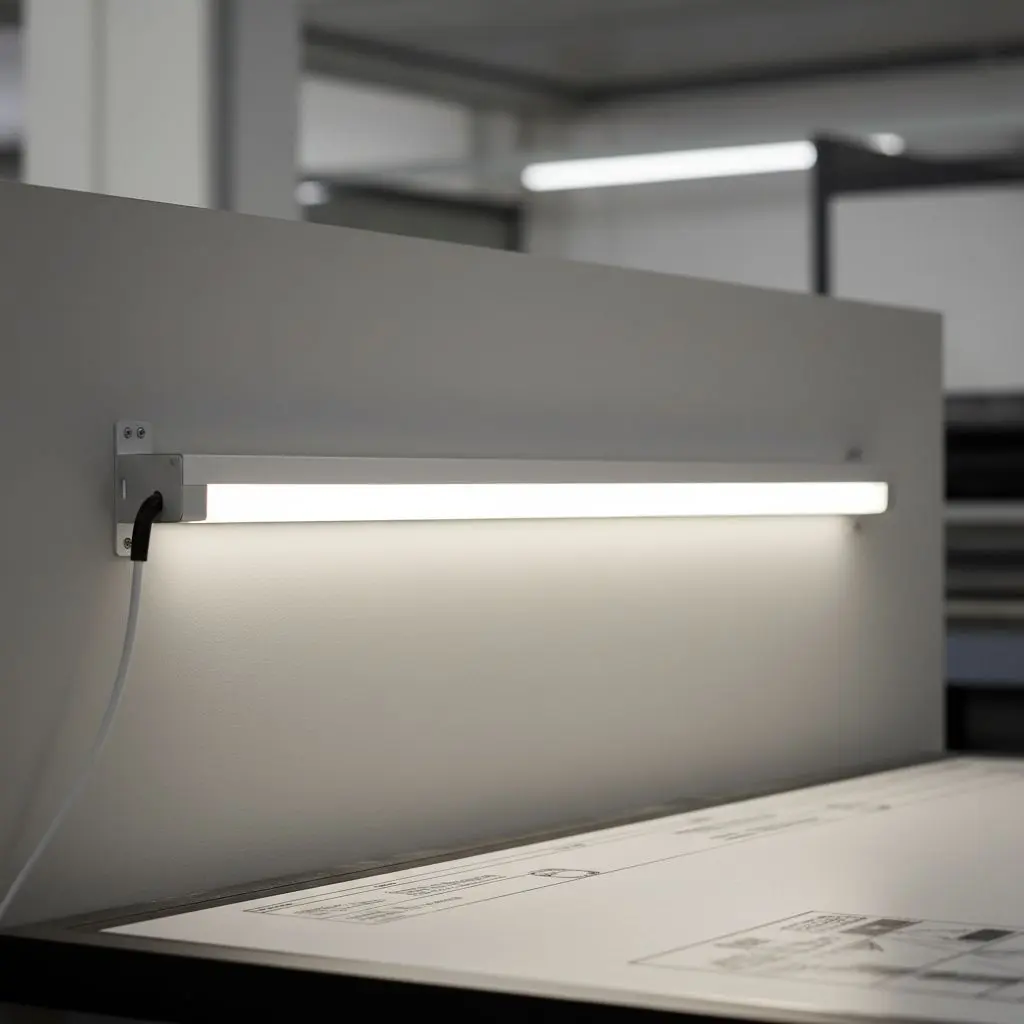 Настенный линейный светодиодный светильник для цветокорректорской полиграфического производства