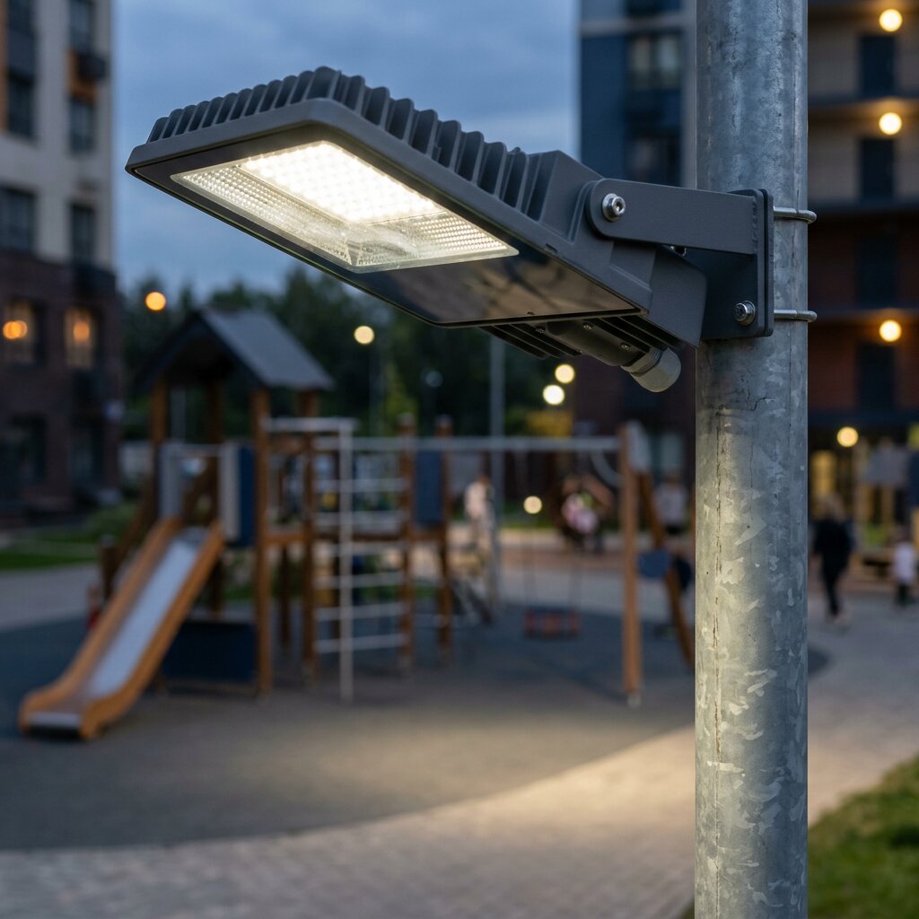 Антивандальный парковый светодиодный светильник IP65 на опоре для освещения детской площадки