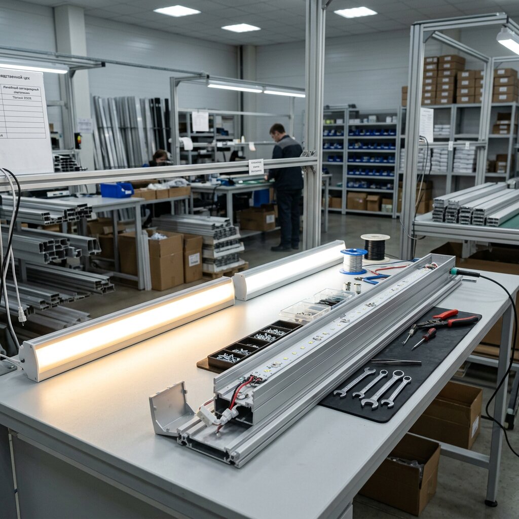 Производство светодиодных светильников на заводе DC-Light — сборка и проверка цветовой температуры