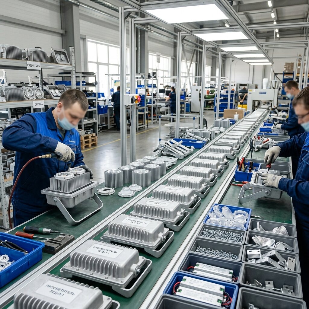 Производство светодиодных светильников DC-Light для морских и речных портов