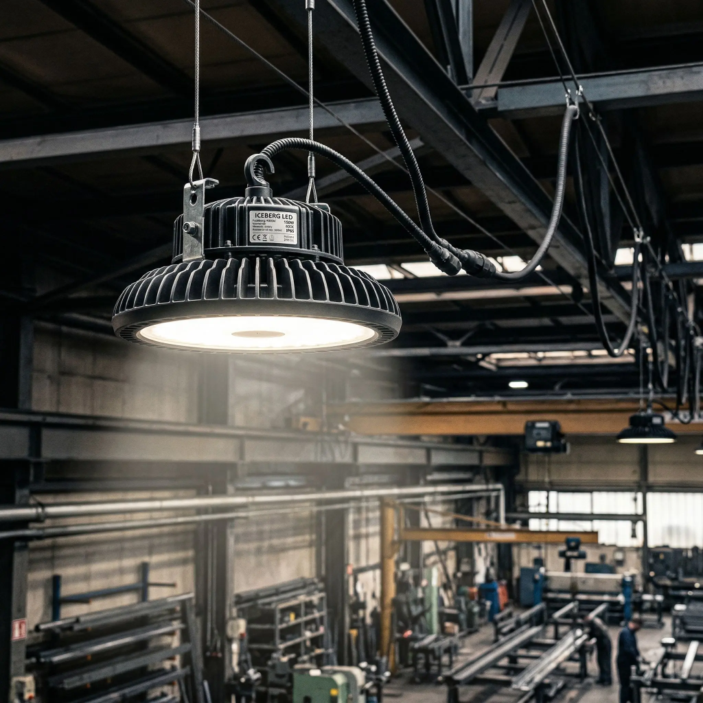 Подвесной промышленный светодиодный светильник High Bay для освещения цеха металлообработки