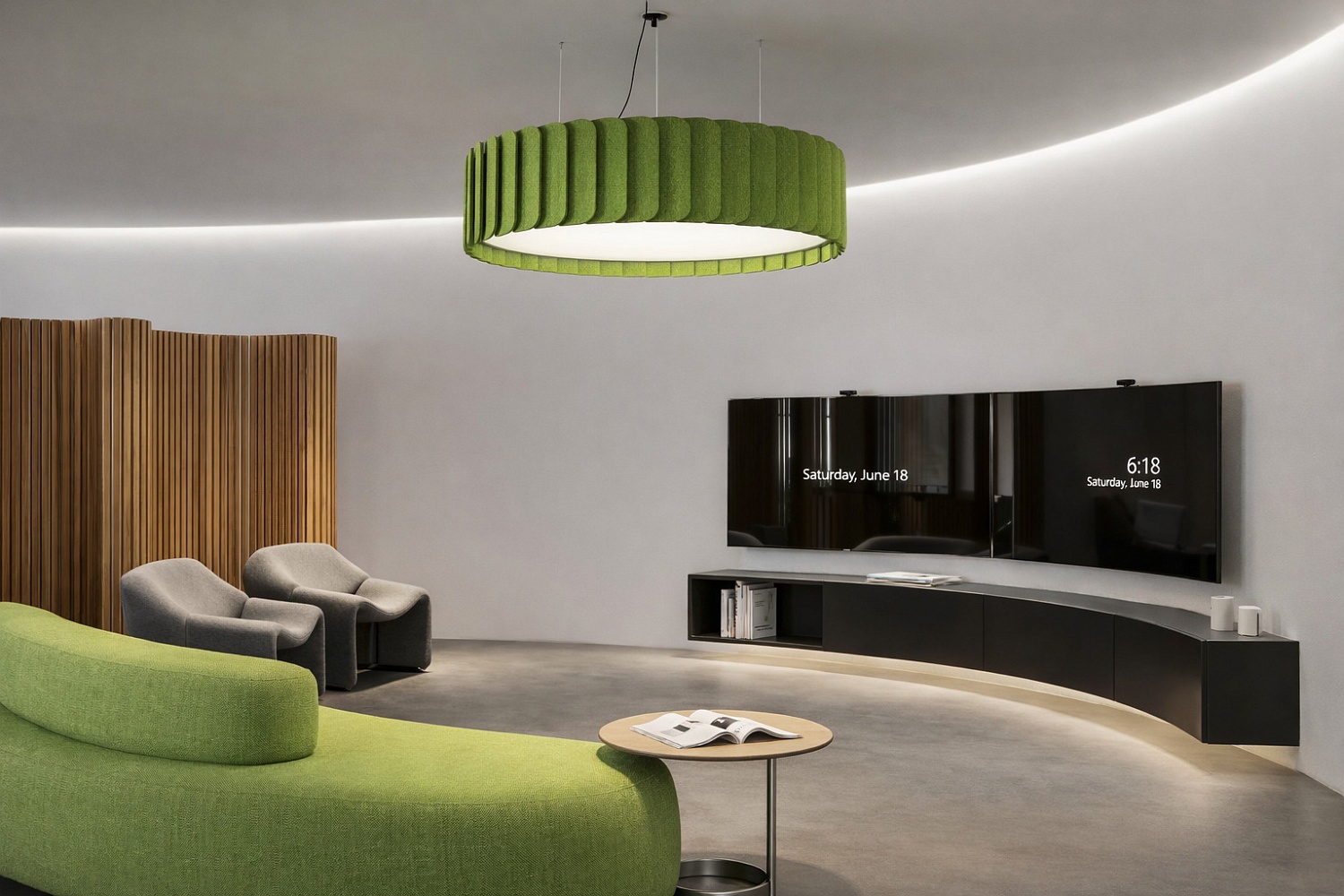 Акустический подвесной круглый светильник Mill D600мм