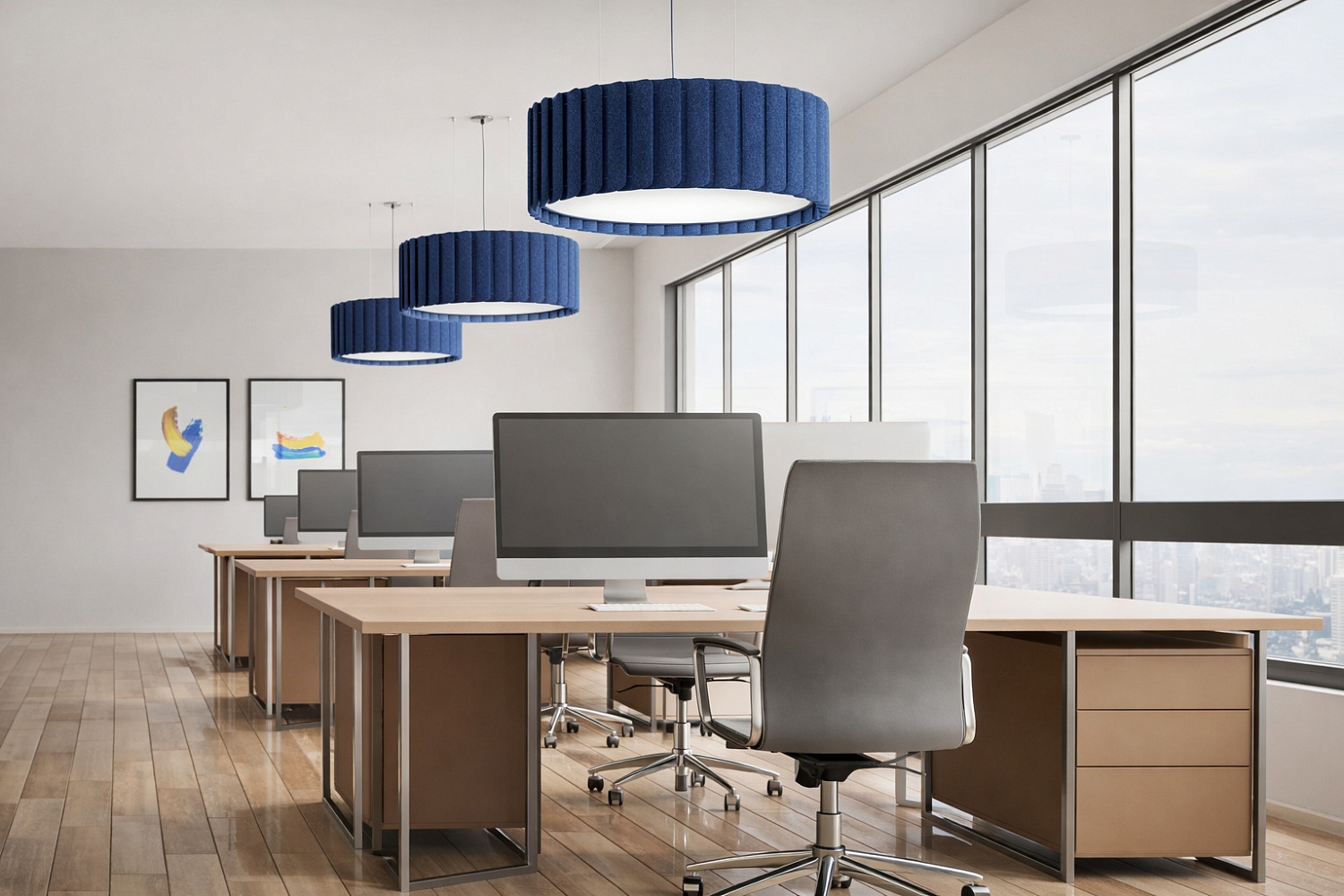 Акустический подвесной круглый светильник Mill D600мм