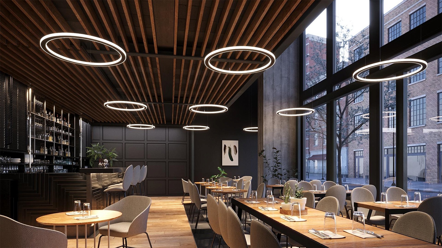 Освещение бара