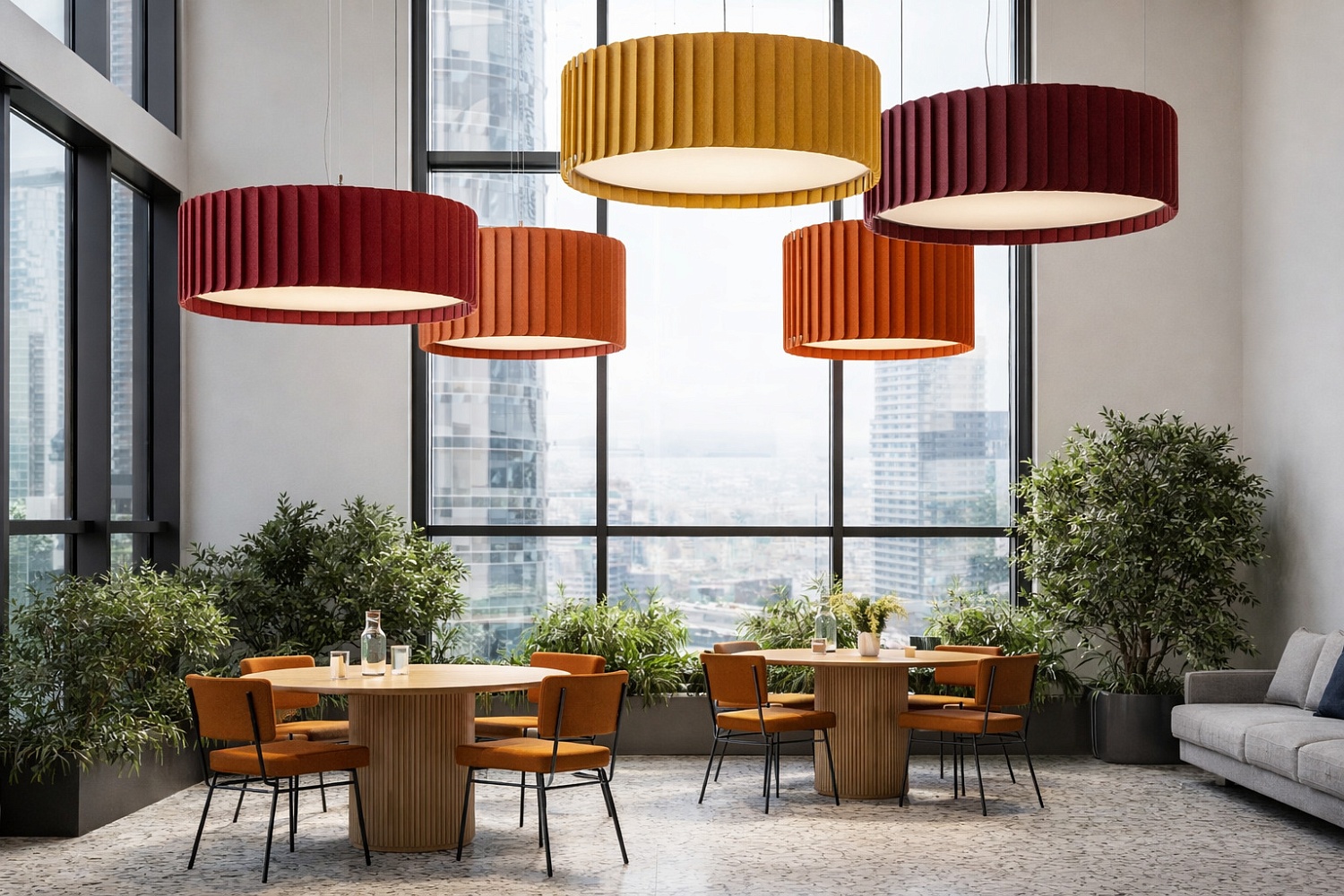 Акустический подвесной круглый светильник Mill D600мм